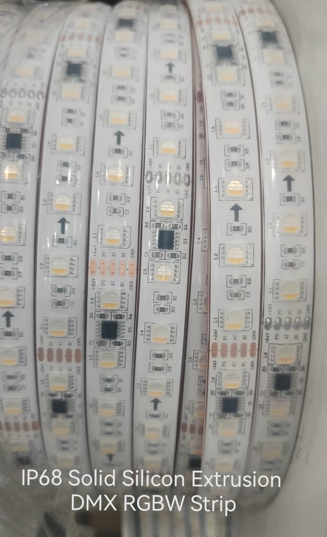 IP68 Waterproof Solid Silicone Extrusion 12V 24V DMX Pixel RGBW LED Strip