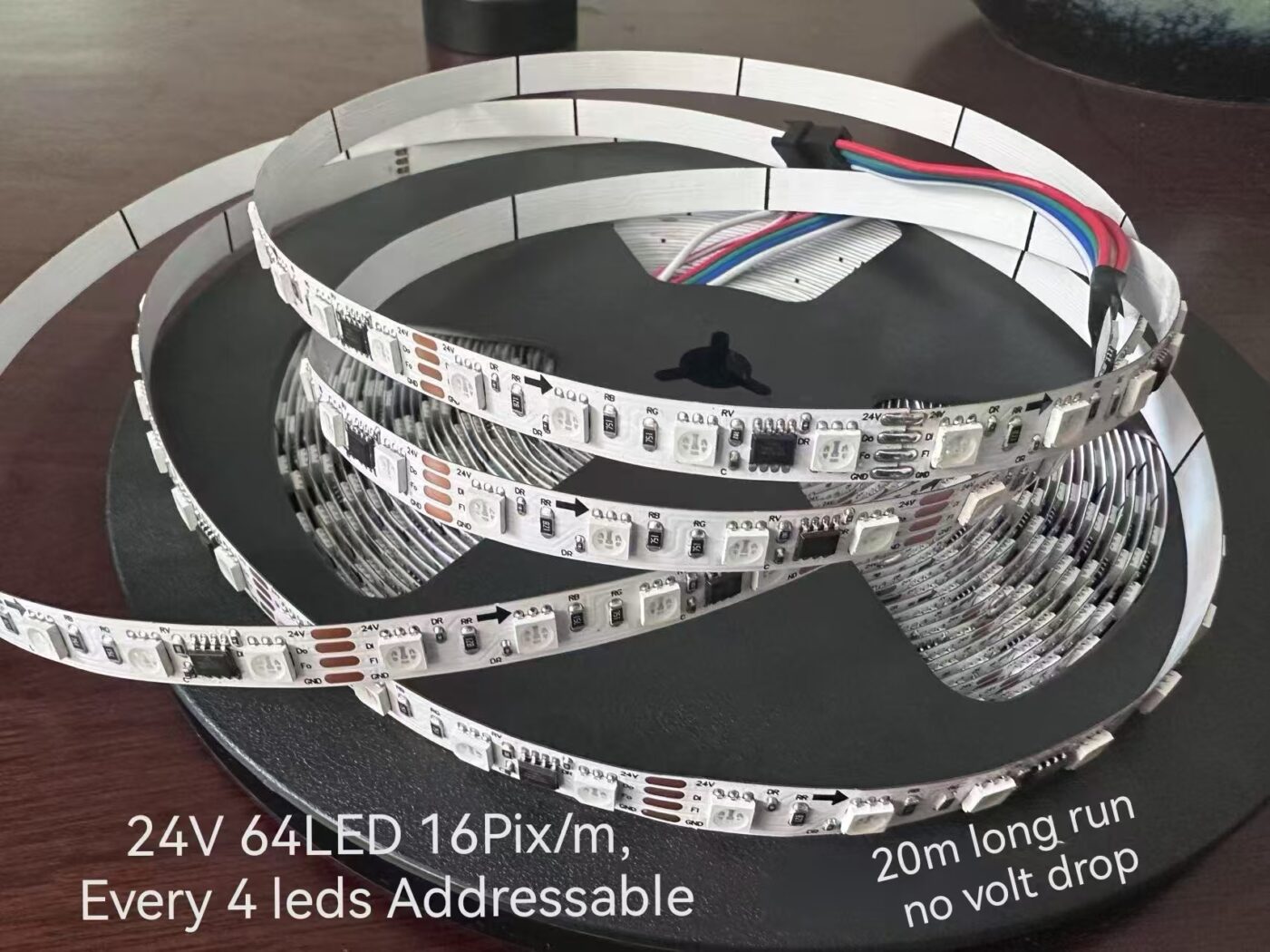 24V 64LED 16Pixelm SPI Pixel Addressable RGBic LED Strip