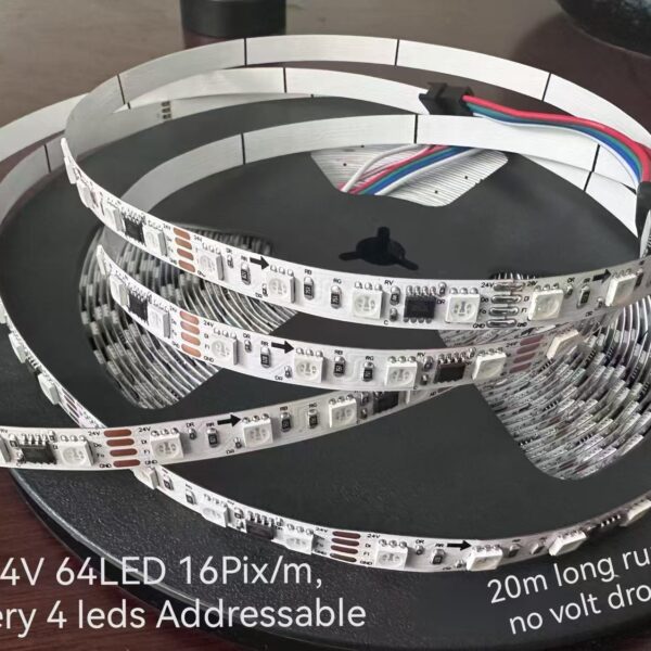 24V 64LED 16Pixel SPI Pixel Addressable RGBic LED Strip (2)