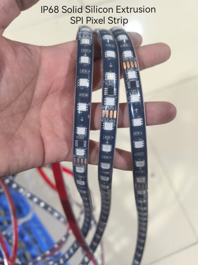 IP68 Waterproof Solid Silicone Extrusion 12V 24V MT16703 TM1934 Dual Data Digital Addressable SPI Pixel RGBic LED Strip 3